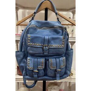 Free People Bolsa Nova Viva Backpack - Blue Studded Leather - Campomaggi